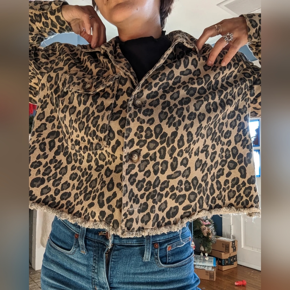 Ee:Some Leopard Print Cropped Jacket - image 1